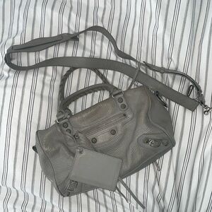 Authentic Balenciaga Grey Cross Body Bag